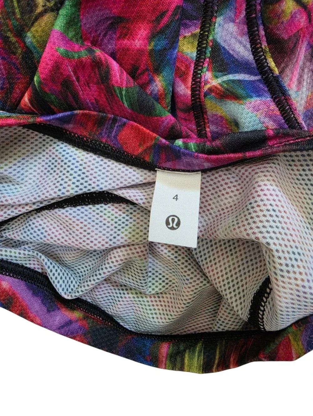 Lululemon High Neck Running and Training Tee – Hyper Flow Pink Multi – Size 4